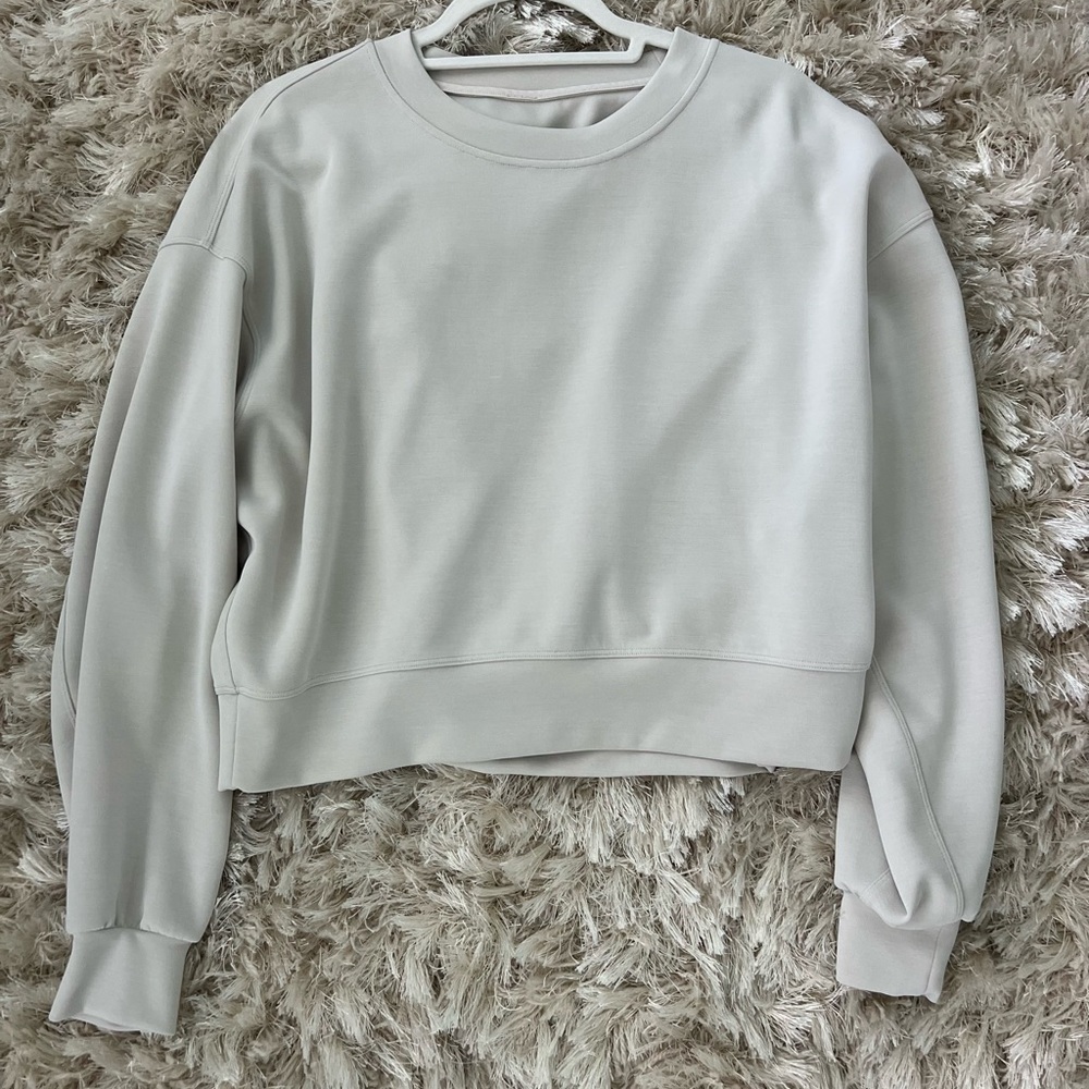 Lululemon White Opal Perfectly Oversized Cropped Crew Size 6